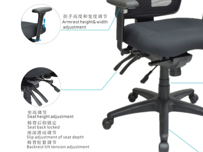 软件科技企业人体办公椅 W92网络科技企业人体工学办公转椅四级调节